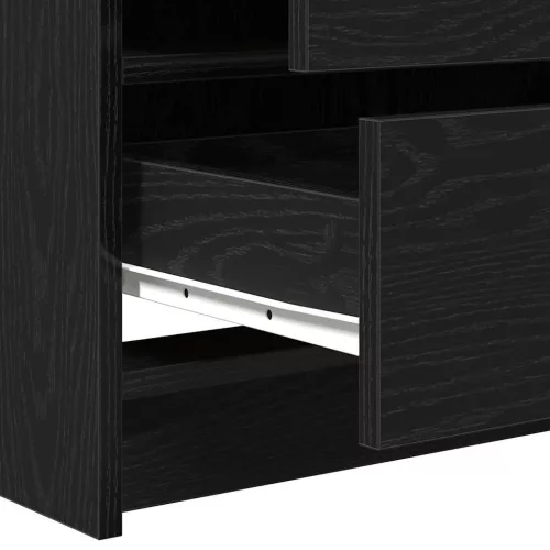Öltözködőasztal fiókkal 3 pcs Fekete 40 x 41 x 135 cm Faanyag