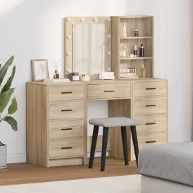   Öltözködőasztal fiókkal 3 pcs Barna 40 x 41 x 135 cm Faanyag