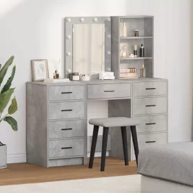   Öltözködőasztal fiókkal 3 pcs Szürke 40 x 41 x 135 cm Faanyag