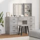 Öltözködőasztal fiókkal 3 pcs Szürke 40 x 41 x 135 cm Faanyag