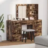 Öltözködőasztal fiókkal 3 pcs Barna 40 x 41 x 135 cm Faanyag