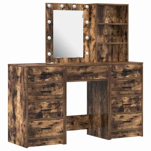 Öltözködőasztal fiókkal 3 pcs Barna 40 x 41 x 135 cm Faanyag