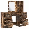 Öltözködőasztal fiókkal 3 pcs Barna 40 x 41 x 135 cm Faanyag