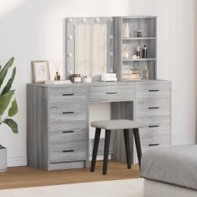   Öltözködőasztal fiókkal 3 pcs Szürke 40 x 41 x 135 cm Faanyag