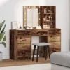Öltözködőasztal fiókkal 3 pcs Barna 40 x 41 x 135 cm Faanyag