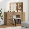 Öltözködőasztal fiókkal 3 pcs Barna 40 x 41 x 135 cm Faanyag