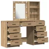 Öltözködőasztal fiókkal 3 pcs Barna 40 x 41 x 135 cm Faanyag