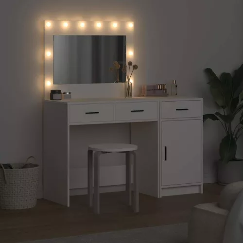 Öltözködőasztal fiókkal 2 pcs Fehér 40 x 41 x 75 cm Faanyag