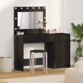   Öltözködőasztal fiókkal 2 pcs Fekete 40 x 41 x 75 cm Faanyag