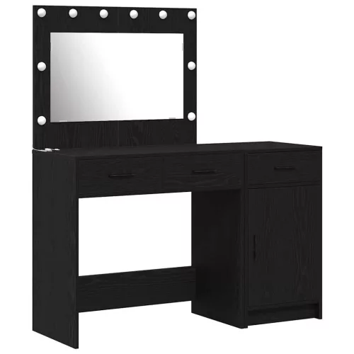 Öltözködőasztal fiókkal 2 pcs Fekete 40 x 41 x 75 cm Faanyag