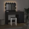 Öltözködőasztal fiókkal 2 pcs Fekete 40 x 41 x 75 cm Faanyag