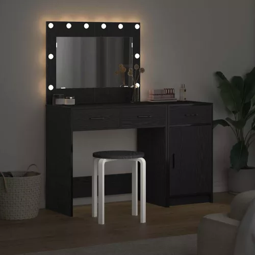 Öltözködőasztal fiókkal 2 pcs Fekete 40 x 41 x 75 cm Faanyag