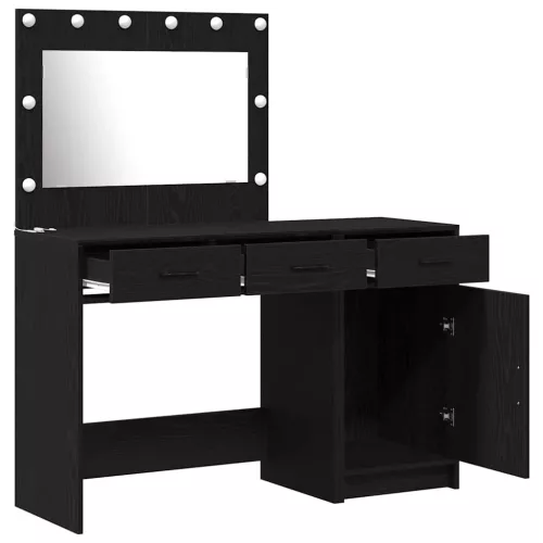 Öltözködőasztal fiókkal 2 pcs Fekete 40 x 41 x 75 cm Faanyag