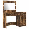 Öltözködőasztal fiókkal 2 pcs Barna 40 x 41 x 75 cm Faanyag