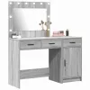 Öltözködőasztal fiókkal 2 pcs Szürke 40 x 41 x 75 cm Faanyag
