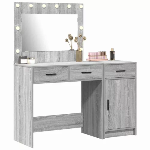 Öltözködőasztal fiókkal 2 pcs Szürke 40 x 41 x 75 cm Faanyag