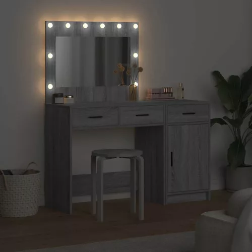 Öltözködőasztal fiókkal 2 pcs Szürke 40 x 41 x 75 cm Faanyag