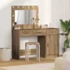 Öltözködőasztal fiókkal 2 pcs Barna 40 x 41 x 75 cm Faanyag