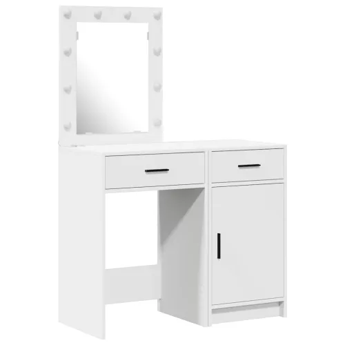 Öltözködőasztal fiókkal 2 pcs Fehér 50 x 41 x 135 cm Faanyag
