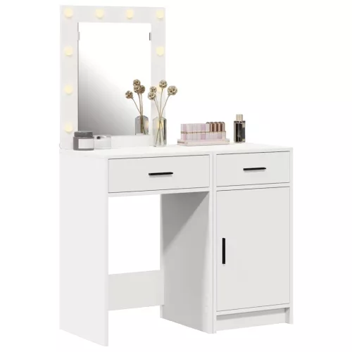 Öltözködőasztal fiókkal 2 pcs Fehér 50 x 41 x 135 cm Faanyag