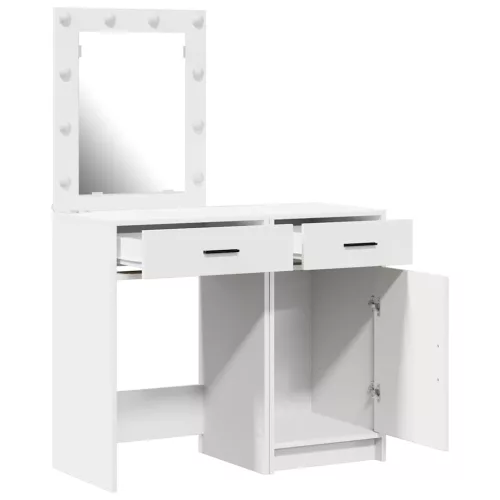 Öltözködőasztal fiókkal 2 pcs Fehér 50 x 41 x 135 cm Faanyag