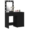 Öltözködőasztal fiókkal 2 pcs Fekete 50 x 41 x 135 cm Faanyag