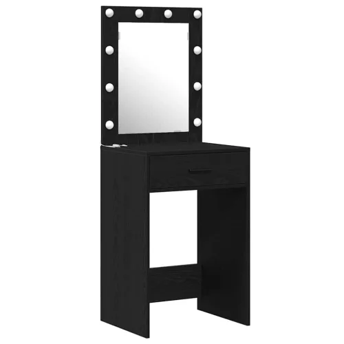 Öltözködőasztal fiókkal 2 pcs Fekete 50 x 41 x 135 cm Faanyag