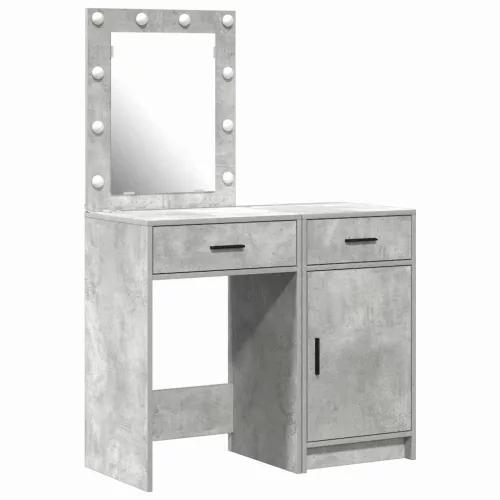 Öltözködőasztal fiókkal 2 pcs Szürke 50 x 41 x 135 cm Faanyag