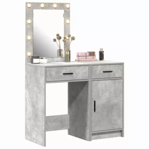 Öltözködőasztal fiókkal 2 pcs Szürke 50 x 41 x 135 cm Faanyag