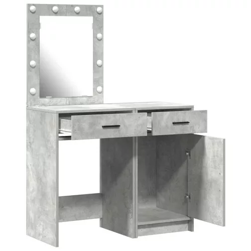 Öltözködőasztal fiókkal 2 pcs Szürke 50 x 41 x 135 cm Faanyag