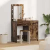 Öltözködőasztal fiókkal 2 pcs Barna 50 x 41 x 135 cm Faanyag