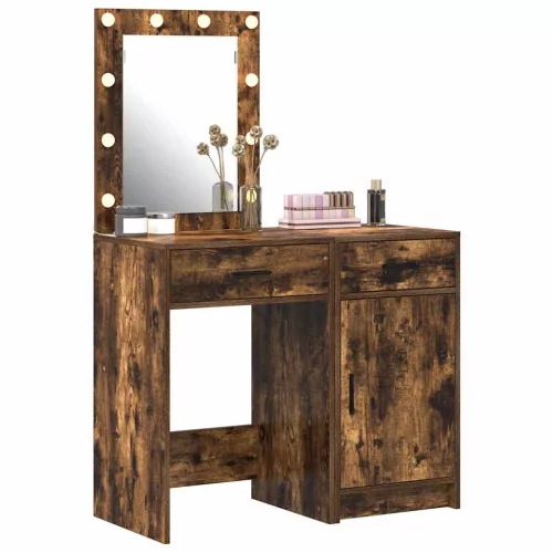Öltözködőasztal fiókkal 2 pcs Barna 50 x 41 x 135 cm Faanyag
