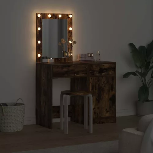 Öltözködőasztal fiókkal 2 pcs Barna 50 x 41 x 135 cm Faanyag