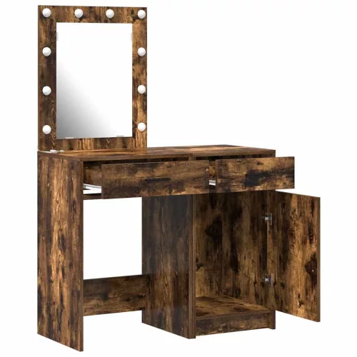 Öltözködőasztal fiókkal 2 pcs Barna 50 x 41 x 135 cm Faanyag