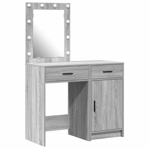 Öltözködőasztal fiókkal 2 pcs Szürke 50 x 41 x 135 cm Faanyag