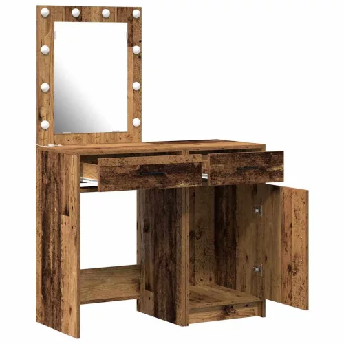 Öltözködőasztal fiókkal 2 pcs Barna 50 x 41 x 135 cm Faanyag
