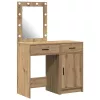 Öltözködőasztal fiókkal 2 pcs Barna 50 x 41 x 135 cm Faanyag