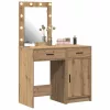 Öltözködőasztal fiókkal 2 pcs Barna 50 x 41 x 135 cm Faanyag