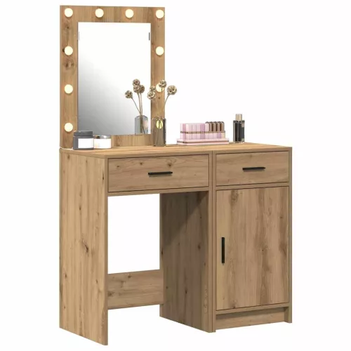 Öltözködőasztal fiókkal 2 pcs Barna 50 x 41 x 135 cm Faanyag