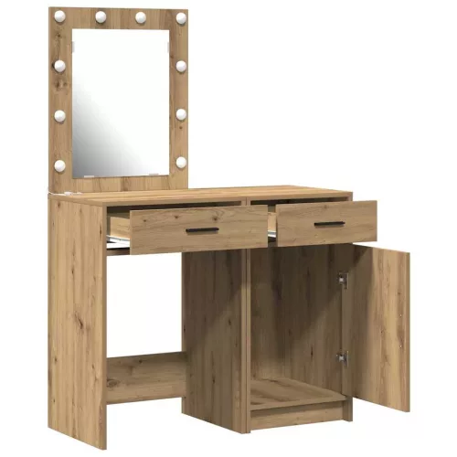 Öltözködőasztal fiókkal 2 pcs Barna 50 x 41 x 135 cm Faanyag