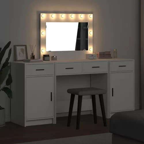 Öltözködőasztal fiókkal 3 pcs Fehér 40 x 41 x 75 cm Faanyag