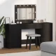 Öltözködőasztal fiókkal 3 pcs Fekete 40 x 41 x 75 cm Faanyag