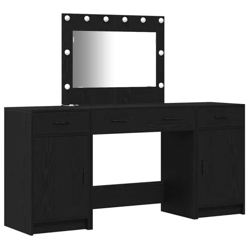 Öltözködőasztal fiókkal 3 pcs Fekete 40 x 41 x 75 cm Faanyag