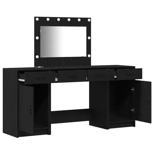 Öltözködőasztal fiókkal 3 pcs Fekete 40 x 41 x 75 cm Faanyag