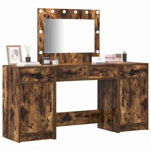 Öltözködőasztal fiókkal 3 pcs Barna 40 x 41 x 75 cm Faanyag