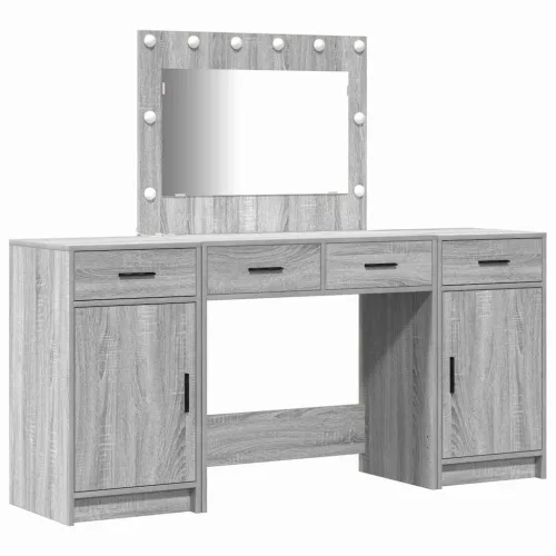 Öltözködőasztal fiókkal 3 pcs Szürke 40 x 41 x 75 cm Faanyag