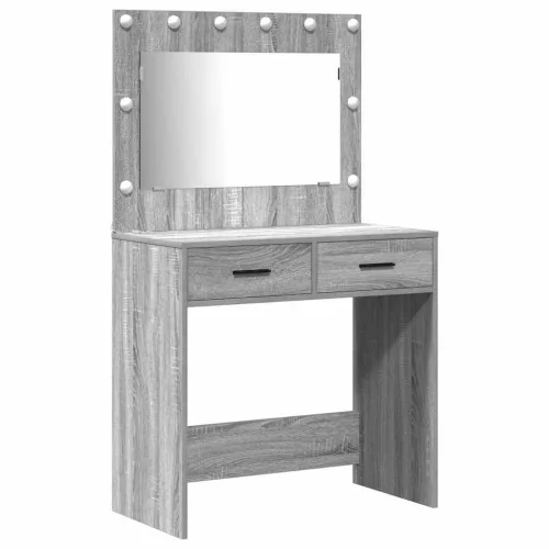 Öltözködőasztal fiókkal 3 pcs Szürke 40 x 41 x 75 cm Faanyag