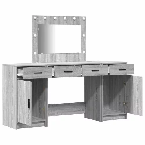 Öltözködőasztal fiókkal 3 pcs Szürke 40 x 41 x 75 cm Faanyag