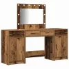 Öltözködőasztal fiókkal 3 pcs Barna 40 x 41 x 75 cm Faanyag
