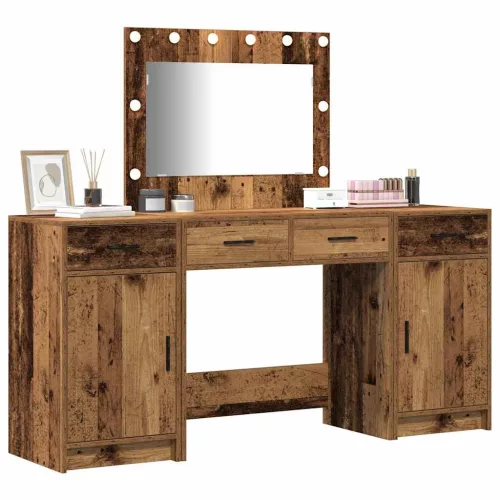 Öltözködőasztal fiókkal 3 pcs Barna 40 x 41 x 75 cm Faanyag